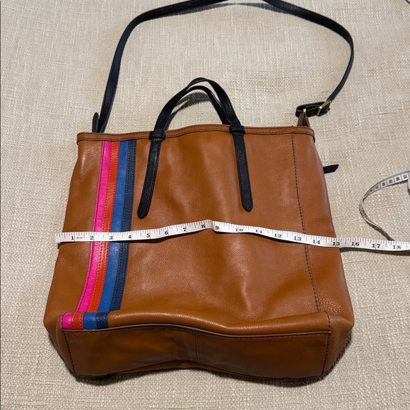 Vintage Fossil Camilla Convertible Backpack /Tote Cow Hide Leather Camel Brown - Picture 5 of 12